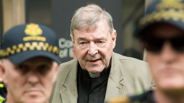 Cardinal George Pell leaving the County Court last month.