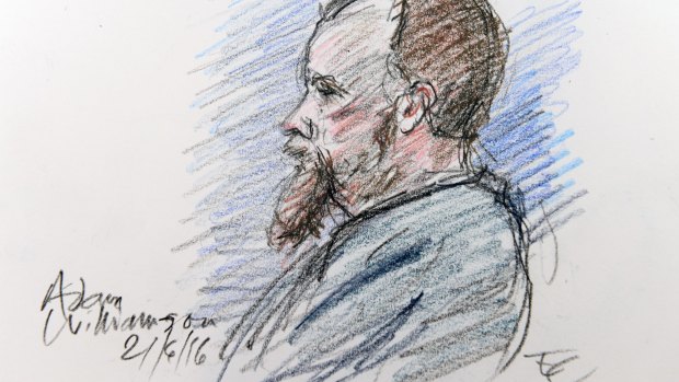 Adam Williamson,has been jailed for 27 years.  <i>Sketch by Edward Coleridge</i>