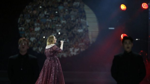 Adele performs at the Gabba in March 2017.