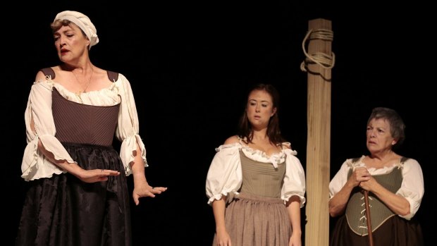 <i>Playhouse Creatures</i> at the Queanbeyan Performing Arts Centre: from left, Karen Vickery, Amy Dunham and Liz Bradley.