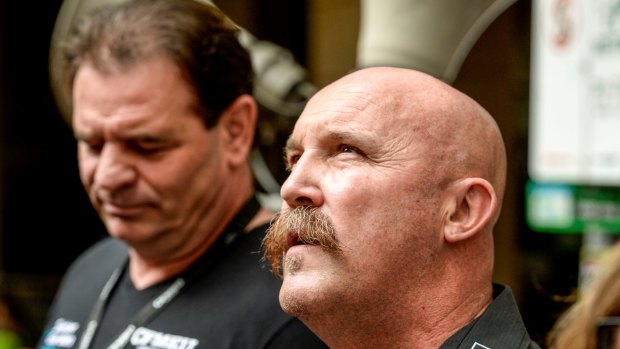 CFMMEU leaders John Setka and Shaun Reardon appear at the Magistrates Court on blackmail charges.