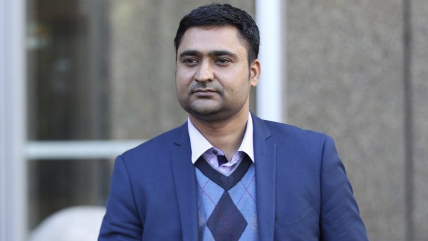 Former chief executive of Unique International College Amarjit Singh outside the NSW Law Courts in Sydney in 2016.