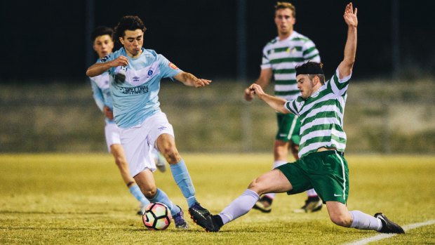 Belconnen United rising star Daniel Fabrizio (left) missed this season with a knee injury but is expected to make his comeback in the NYL. 