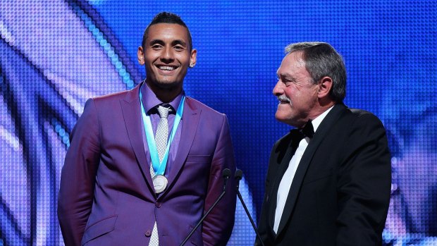 Nick Kyrgios with John Newcombe.