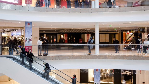 No place for a shopping frenzy: Beaugrenelle shopping mall in Paris, France.