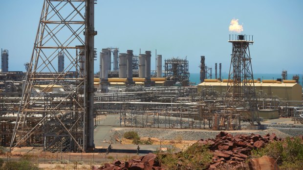 Woodside Petroleum's North West Shelf gas plant in Karratha on the Burrup Peninsula. 