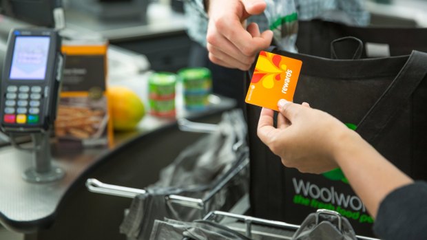 The Woolworths Rewards card in action. 