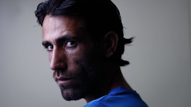 Refugee Behrouz Boochani on Manus Island, PNG, in April.