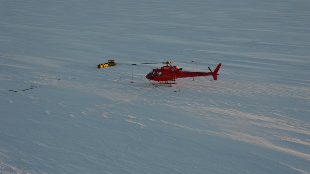 Photographs of the site where David Wood fell into a crevasse from January 11, 2016.