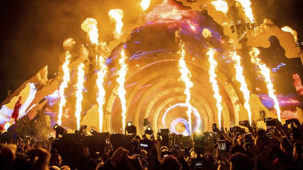 Travis Scott performs at Day 1 of the Astroworld Music Festival at NRG Park in Houston on November 5.