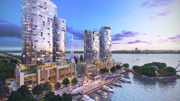 Apartment design in Perth has come a long way since the 1960s, as this artist's impression of new hotel and apartment buildings at Elizabeth Quay illustrate. The new strata laws can help close the gap between the old and the new. 