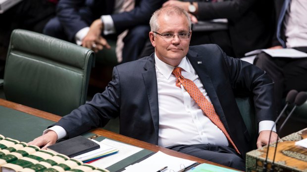 Prime Minister Scott Morrison in question time on Monday.