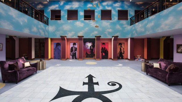 The atrium of Prince's Paisley Park on the outskirts of Minneapolis, Minnesota.