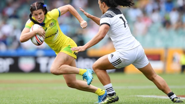 Major blow: Charlotte Caslick was ruled out of the Dubai 7s with a hamstring injury.
