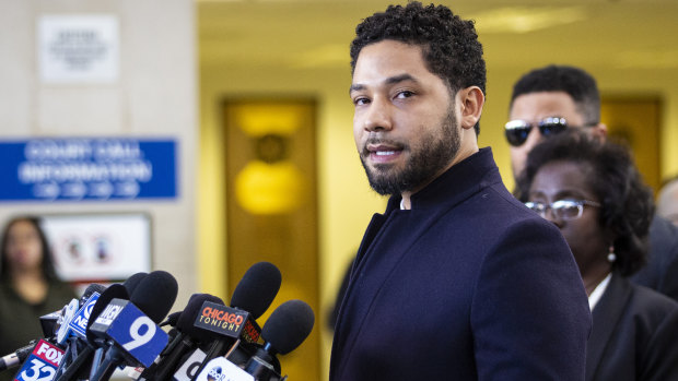 Smollett spoke briefly outside court after all charges were dropped, saying he was innocent.