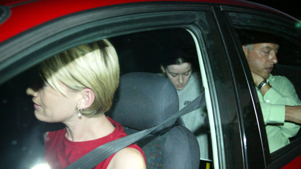 Natasha Ryan with <i>60 Minutes </i>reporter Tara Brown (front) and celebrity agent Max Markson, who flew from Sydney to central Queensland a day after the teenager was found to negotiate media deals.