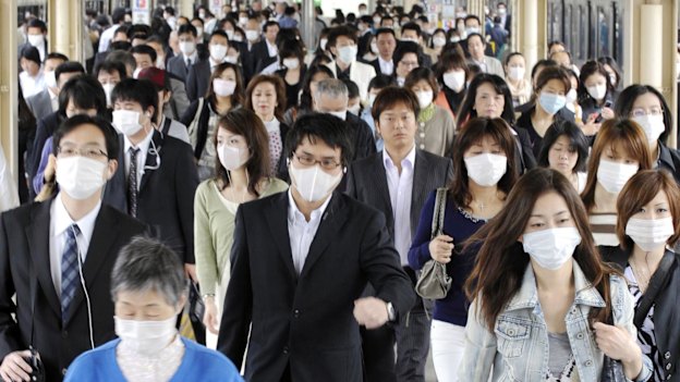 Face masks were worn everywhere in Asia during the 2009 swine flu outbreak. 