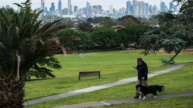 The view of Melbourne from Hawthorn East’s Anderson Park. The median house price has climbed by $200,000 to $2.6 million over the past 12 months.