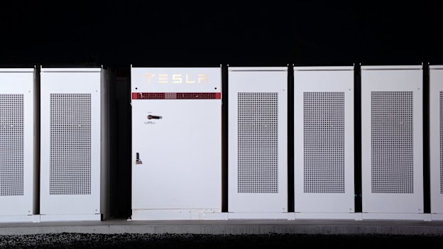 The power packs that make up the Hornsdale plant, pictured in 2017.