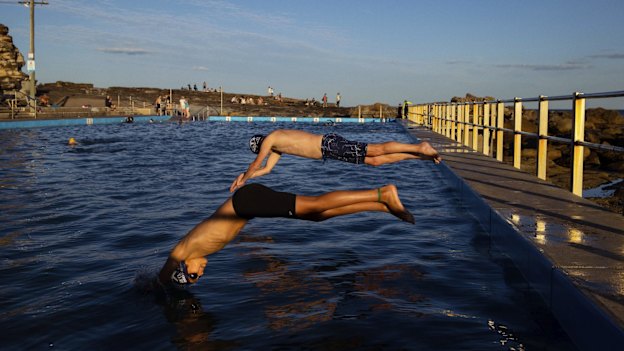 Bobby Lehane with son Fionn, founder of Rock the Pool which is a swimathon to highlight the benefits of swimming for mental health, at Freshwater.