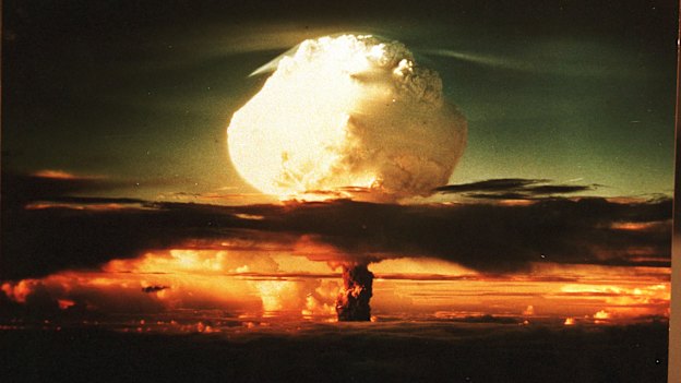 The first test of a hydrogen bomb using nuclear fusion by the US during the Cold War in 1952.