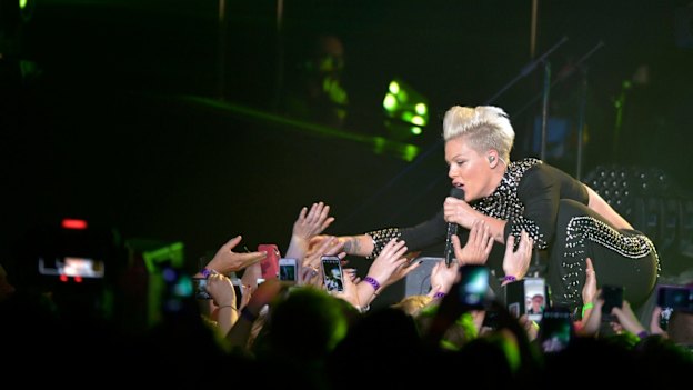 Pink during her record 18-show run at Rod Laver Arena in 2013. 