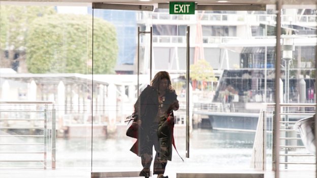 Michelle Guthrie arrives at her Pyrmont home in Sydney on September 26, the day after she was sacked.