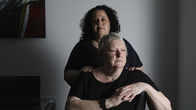 Cheryl Kraft Reid (at rear) and her partner Faye Reid were both ripped off by Melissa Caddick.