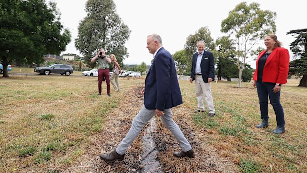 Anthony Albanese on the campaign trail. The poll is likely to be held in mid-May.
