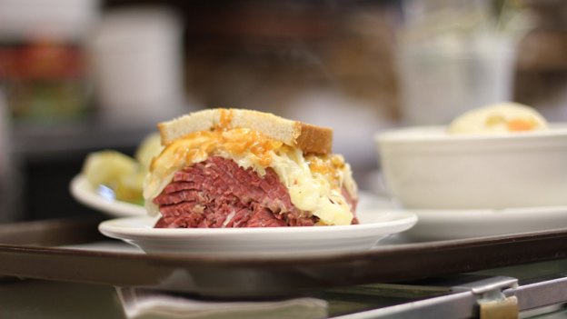 Stacked … the reuben sandwich at Katz’s Deli in the Lower East Side of Manhattan.
