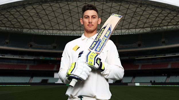 Maddinson before his Test debut against South Africa at the Adelaide Oval in 2016. 