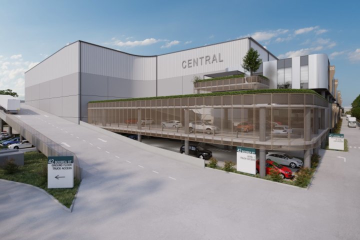 An artist’s impression of a 40,000sq m multistorey warehouse in Sydney’s Lidcombe.