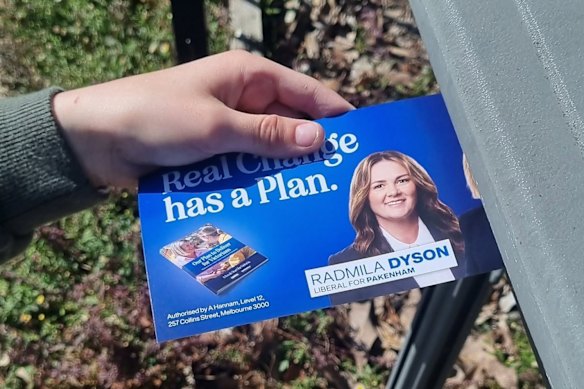 Radmila Dyson, the Liberal Party candidate for Pakenham. 