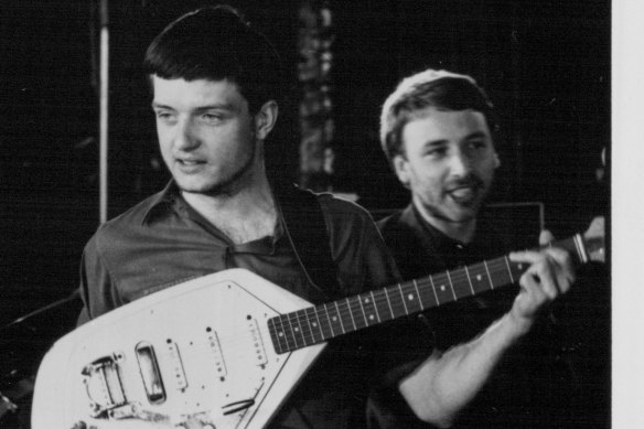 The show is a tribute to the impact of Ian Curtis (left) with Peter Hook in Joy Division.