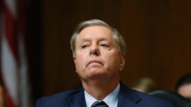 Tuning out: Republican Senator Lindsey Graham.