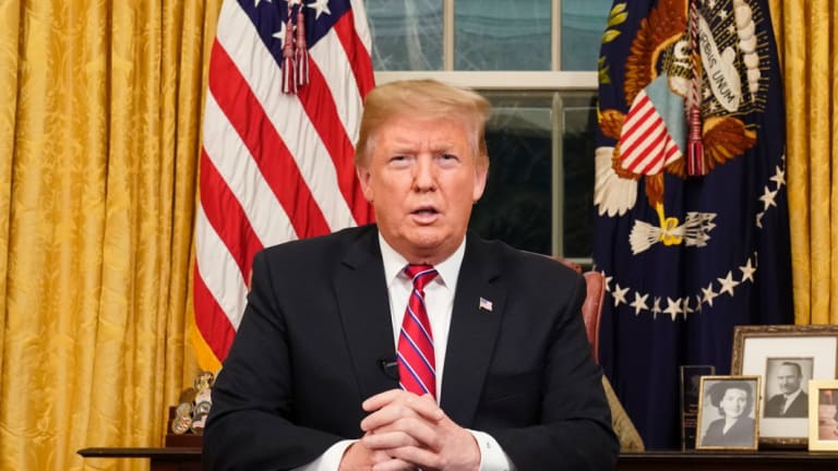 President Donald Trump speaks from the Oval Office of the White House as he gives a prime-time address about border security.