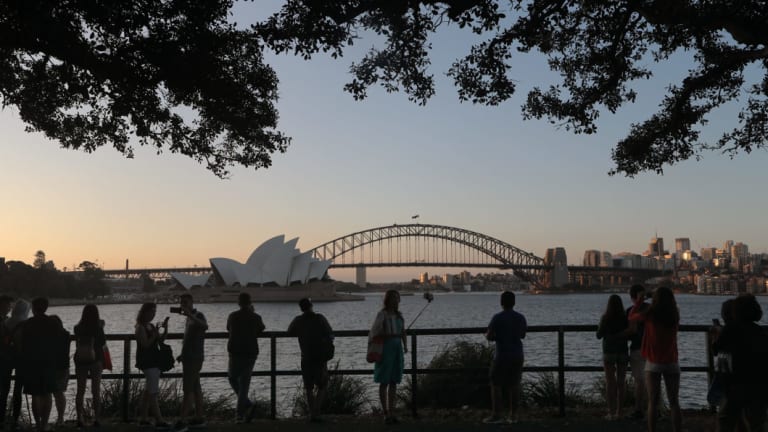 Sydney lord mayor Clover Moore said the view from Mrs Macquaries Chair was the best in the world. 