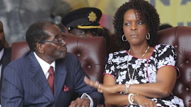 Then-President Robert Mugabe and his wife Grace attend his birthday celebrations in Masvingo in 2016.