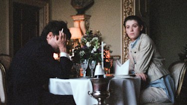 Honor Swinton Byrne, with Tom Burke, in The Souvenir.
