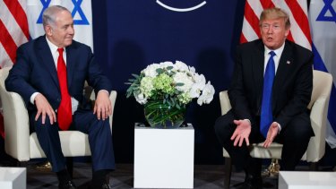 President Donald Trump meets Israeli Prime Minister Benjamin Netanyahu in January 2018.