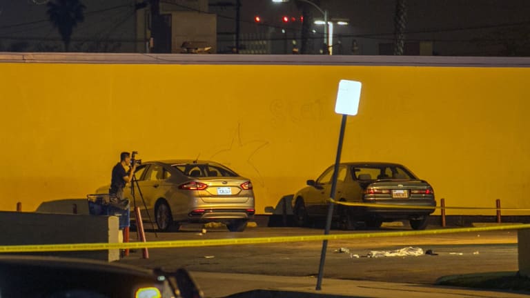 The scene of the fatal incident in Los Angeles in January 2015. 