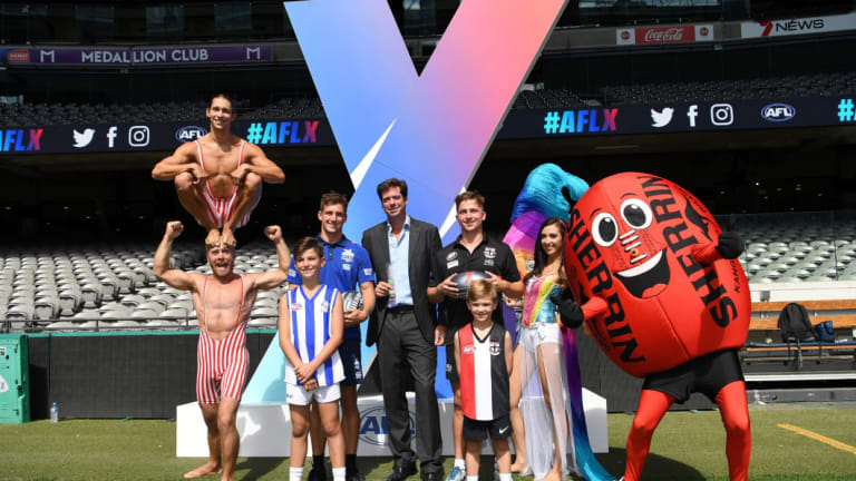 Flashback: AFL chief executive Gil McLachlan launched the AFLX competition back in January. It will have a new look next year.