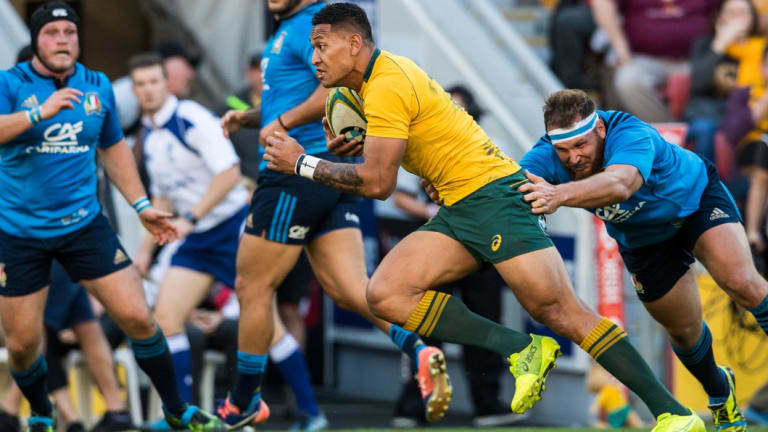 Bit of a Blue: The Wallabies nearly slipped up against the Italians in Brisbane last year.