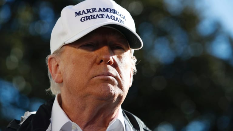 Donald Trump leaves the White House, en route to the border in Texas.