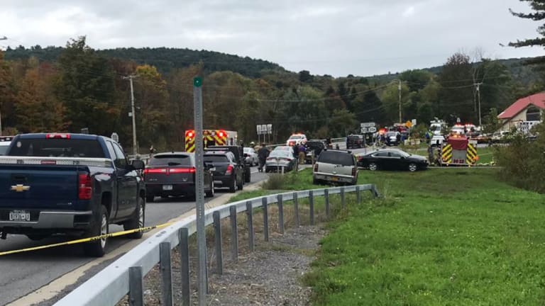The scene of the limousine crash.