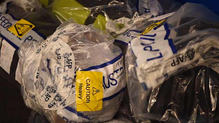 Some of the cocaine seized during the Christmas Day bust in 2016. 