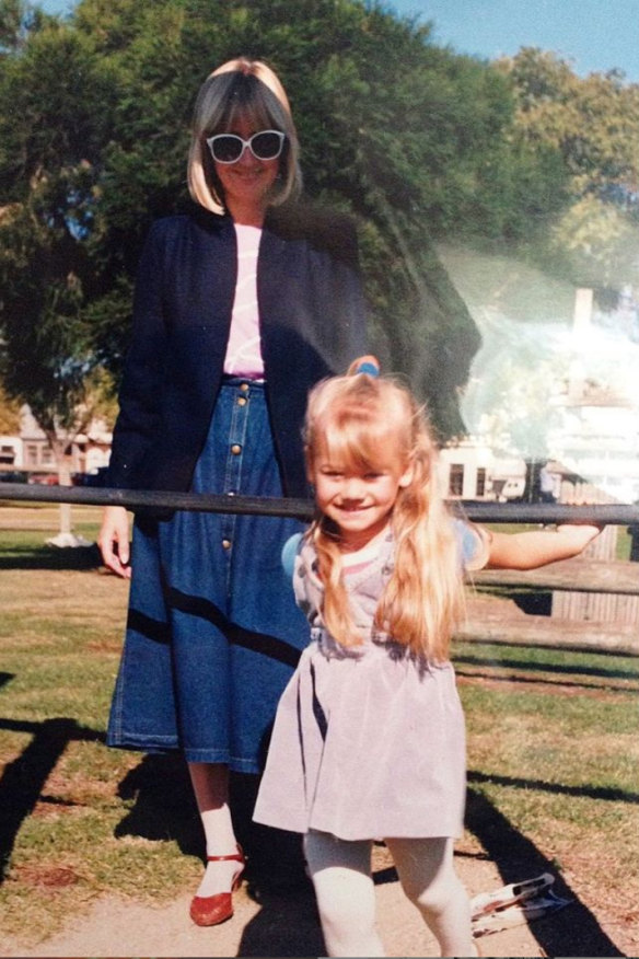 Strahovski as a child growing up in western Sydney with her mother, Bozena.