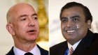 Billionaires Jeff Bezos and Mukesh Ambani pitching cricket rights. 