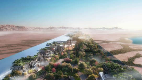 An artist’s impression of NEOM, a city that Saudi Arabia’s ruler plans to build.
