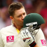 Michael Clarke celebrates his triple century at the SCG in 2012.